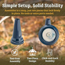 Birds Choice Ohio Stoneware Bird Bath | Pedestal Bird Bath, Stable Locking Top | Weather-Resistant Ceramic Clay, Glazed Finish | Outdoor Garden & Patio Decor | 22" H x 17" D, Midnight Blue by GreenHaven Gardens