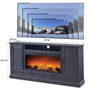 Fireplace TV Stand for 80 Inch TV, 35.7" Tall Farmhouse Entertainment Center W/36'' Electric Fireplace, Media Console with Large Storage Cabinets and Drawers for Living Room, Black by CozyNest Decor