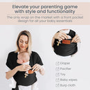 Baby Wrap Carrier - Premium Cotton Baby Carrier Wrap for Newborn to Toddler- Infant Carrier- Baby Holder One Size Fits All with Front Pocket (Black) by Max&so by TinyTreasures Baby Boutique