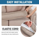 H.VERSAILTEX Super Stretch Individual Seat Cushion Covers Sofa Covers Couch Cushion Covers Slipcover Sets Thick Jacquard Textured Twill Fabric (1 Piece Loveseat Cushion Cover, Sand) by CozyNest Decor
