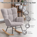 NIOIIKIT Nursery Rocking Chair Velvet Upholstered Glider Rocker Rocking Accent Chair Padded Seat with High Backrest Armchair Comfy Side Chair for Living Room Bedroom Offices (Light Gray) by TinyTreasures Baby Boutique