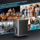 Karaoke Machine with Two Wireless Microphones, Powerful Portable Bluetooth Speaker for Adults & Kids, PA System with 2 Voice Mode, LED Lights, Supports BT/TWS/AUX/USB/TF for Party (Black+Sliver) by TinyTreasures Baby Boutique