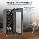 Wine Cooler Refrigerator 12 Bottles, Small Wine Fridge Mini Wine Fridge Countertop with Glass Door Wine Cellars for Red Wine, Champagne, Dry White Wine, Sparkling Wines by CozyNest Decor