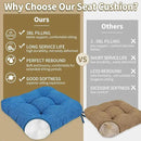 BUYUE Chair Cushion Set for Rocking Chair, Back Pillow & Seat Cushion with Ties, Original Woven Fabric Non-Slip Chair Pads for Elderly Sitting, Blue by CozyNest Decor