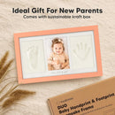 Baby Hand and Footprint Kit - Clay Handprint Keepsake Frame, Newborn Nursery Picture Frame, Personalized New Mom Gifts for Baby Shower & Registry (Salmon) by TinyTreasures Baby Boutique