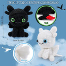 Dragon Crochet Kit for Beginners, 2PCS Black and White Dragon Crochet Animal Kit with Step-by-Step Video Tutorials, Crocheting Kits, Crochet Starter Kit for Kid and Adult, Stuffed Animal Knitting Kits by TinyTreasures Baby Boutique