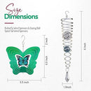 ISEO Butterfly Wind Spinner and Gazing Ball Set, Metal Wind Spinner Garden Decor, Hanging Garden Decorations, Weather-Resistant Outdoor Wind Spinners, 6.5" Spinner Garden Décor by GreenHaven Gardens