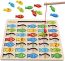Magnetic Wooden Fishing Game Toy for Toddlers, Alphabet Fish Catching Counting Games Puzzle with Numbers and Letters, Preschool Learning ABC Math Educational Toys 3 4 5 Years Old Girl Boy Kids by TinyTreasures Baby Boutique