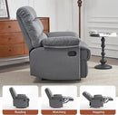 Rocker Recliner Chair, Overstuffed Manual Rocking Recliner for Adults, Upholstered Comfy Soft Fabric Living Room Reclining Sofa Chair(Gray) by CozyNest Decor