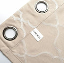 MIUCO Moroccan Embroidered Semi Sheer Curtains Faux Linen Grommet Curtains for Kitchen 52 x 84 Inch 2 Panels, Linen by CozyNest Decor