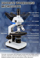 40X-5000X Compound trinocular Microscopes trinocular fo Adults, with 5.0 mp Camera with Microscope Slides 30p, Microscope Accessories, Microscopes Abbe Condenser by TinyTreasures Baby Boutique