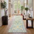 Wonnitar Washable Runners for Hallways, 2'6''x8' Floral Green Runner Rug for Kitchen Bathroom, Boho 8ft Non Silp Extra Long Rugs for Entryway Bedroom Laundry by TinyTreasures Baby Boutique