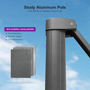 PURPLE LEAF 9 FT Cantilever Patio Umbrella Outdoor Aluminum Offset Square Umbrella with 3 Years Fade Resistance Recycled Fabric and 360-degree Rotation for Deck Pool Garden, Pebble Grey by GreenHaven Gardens