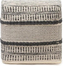 REDEARTH · Tufted Pouf Ottoman with Filler Textured Storage Cube Bean Bag Pouffe Footrest for Living Room, Bedroom, Nursery, Kidsroom; 100% Cotton (17.5"X17.5"X17.5", Chevron Gage) by CozyNest Decor