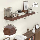 12 Inch Deep Floating Shelves, 48W x 12D Rustic Large Floating Shelves, Deep Walnut Wood Wall Shelves Set of 1 for Living Room Bathroom Laundry Room Bedroom Kitchen Home Office - Walnut by CozyNest Decor