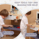 Wooden Kids Tool Bench with Electric Drill, Toddler Tool Bench with Storage Drawers and Platform, Toy Workbench Workshop with Play Tools Set for Boys and Girls, Perfect for Ages 3+ by TinyTreasures Baby Boutique