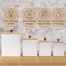 Kitchen Canisters for Countertop Set of 4 with Customizable Chalkboard Labels & Marker Pen - Big Iron Kitchen Canisters with Airtight Lids - Canisters Sets for the Kitchen - White Kitchen Canister Set by CozyNest Decor