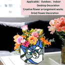 Purple Cat Flower Pot,Cute Pots for Plants,Small Plant Pot with Unique Cat Face Design,Tiltable Cat Terrarium Decoration,4.6x3x5.15 in(Excluding Plants) by GreenHaven Gardens