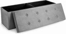 Sorbus Storage Ottoman Bench – Collapsible/Folding Bench Chest with Cover – Perfect Toy and Shoe Chest, Hope Chest, Pouffe Ottoman, Seat, Foot Rest, – Contemporary Faux Suede (Gray) by CozyNest Decor