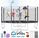 Upgraded 16FT 15FT 14FT 12FT 10FT 8FT Trampoline Outdoor with Basketball Hoop and Net, Capacity for 4-6 Kids and Adults by TinyTreasures Baby Boutique