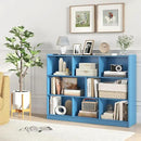 Tangkula 8-Cube Bookcase, Wood 3 Tier Open Storage Bookshelf, Modern Multipurpose Display Cabinet for Living Room, Study, Reading Nook, 48 x 12.5 x 36.5 Inch (Bright Blue) by CozyNest Decor