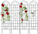 4 Pack Metal Garden Trellis 86.2x19.7inch for Climbing Plants,Rustproof Sturdy Black Steel Trellis Plants Support Outdoor for Outdoor Roses Vine Cucumbers Vegetables Flower Support by GreenHaven Gardens