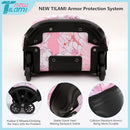 NEW TILAMI Girls & Boys Rolling Backpack - Moisture-Wicking, Adjustable Handle, Large Capacity, Perfect for School & Travel, Pink Flowers by TinyTreasures Baby Boutique