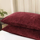 CaliTime Throw Pillow Covers Decorative 20 X 26 Inches Pack of 2 Cozy Chenille Standard Pillow Shams Cases for Couch Sofa Bed Living Room Home Burgundy by CozyNest Decor