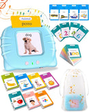 510 Words Spanish Flash Cards for Kids, Autism Toys for Toddlers 2-3 Years Old, Speech Therapy Toys, Educational Learning Flash Cards for Boys and Girls Blue(Spanish/English/Bilingual) by TinyTreasures Baby Boutique