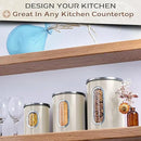 Moss & Stone 3-Piece Beige Canisters Sets For The Kitchen, Airtight Canister Set With See Through Window, Storage Jars for Coffee Container, Tea Organizer & Sugar Canister, Beige Kitchen Canisters by CozyNest Decor
