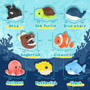 8 PCS Ocean Animal Bath Toys Mold Free Infant Bath Tub Toys for 12 Months - No Hole Bathtub Toys for Toddlers 1-3 Water Pool Toys for Baby Toddler Ages 1+ by TinyTreasures Baby Boutique