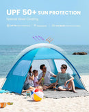OutdoorMaster Beach Tent for 3/4 Person - Easy Setup Sun Shade Shelter, Portable Beach Shade Sun Canopy with UPF 50+ UV Protection, Removable Skylight Family Size by TinyTreasures Baby Boutique