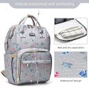 Diaper Bag Backpack for Women, Baby Bags for Girls,Diaper Bag with Changing Pad, and Insulated Pockets-Grey Flowers by TinyTreasures Baby Boutique