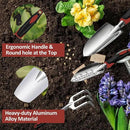 Garden Tool Set, 3 Piece Gardening Tools Includes Garden Trowel, Transplant Trowel and Hand Rake with Non-Slip Ergonomic Handle, Heavy Duty Garden Kit for Planting, Garden Gifts Red by GreenHaven Gardens