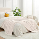 Snuggle Sac Buttery Ivory Throw Blanket for Couch, Reversible Super Soft Knitted Blankets, Warm Cozy Knit Fuzzy Plush Lightweight Throws Dupes for Sofa, Bed, Picnic, Ivory, 50 x 60 inches by TinyTreasures Baby Boutique