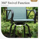 Sophia & William Outdoor Bar Set, Patio Bar Table and Chairs Set, Bar Height Patio Set - 6 x Swivel Bar Chairs(Baby-Blue), 1 x Rectangular Bar Table(Black) by CozyNest Decor