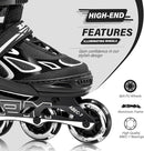 2PM SPORTS Vinal Girls Adjustable Flashing Inline Skates, All Wheels Light Up, Fun Illuminating Skates for Kids Men Adult Women and Boys by TinyTreasures Baby Boutique
