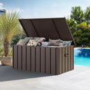 PURPLE LEAF Outdoor Deck Box 150 Gallon Waterproof Lockable Storage Box Container with Lid Deck Organization for Patio Cushions Side Table Pool Accessories Garden Tools, Brown by GreenHaven Gardens