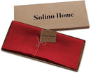 Solino Home Linen Red Table Runner 60 Inches - 100% Pure Linen Small Table Runner 14 x 60 Inch Ideal for Dresser and Coffee Tables - Fete by CozyNest Decor