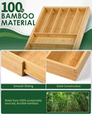 Premium Bamboo Expandable Drawer Organizer, 7-9 Slots Adjustable Kitchen Drawer Organizer for Large Cooking Utensils Cutlery, Kitchen Drawer Organization by CozyNest Decor