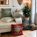 Set of 2 Red Vintage Embroidered Throw Pillows Covers 18x18in Sofa Couch,Red Floral Embroidered Cushion Cover for Sofa Bed Chairs Car by CozyNest Decor