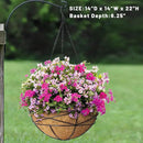 4 Pack 14 Inch Hanging Flower Baskets for Outdoor Plants Large Metal Wire Planters with Coco Liner Pot for Home Planting Black Watering Plant Holders for Outside Garden by GreenHaven Gardens