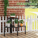 aboxoo 2 Tier Plant Stand Flower Pot Rack for Patio,Metal Stair-Step Style Corner Shelf Planters,Hevay Duty Plant Stand,Quarter Round Display Holder for Indoor Outdoor Use(Black) by GreenHaven Gardens