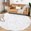 4FT Round Rug for Bedroom: Fluffy Shag Soft Washable Rugs Circle Small Fuzzy Plush Indoor Carpet for Living Room Nursery Playroom Dorm Kids Girls Boys Room (White, 4'x4') by TinyTreasures Baby Boutique