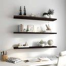 Wood Floating Shelves for Wall Decor, Rustic Wall Shelves for Bedroom Bathroom Kitchen Living Room, Set of 4 Walnut 36 Inch by CozyNest Decor