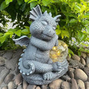 Garden Dragon Figurine Solar Powered Outdoor Cute Dragon with Hold Glowing Glass Ball Resin Sculpture for Porch Patio Lawn Farm Yard Home Decoration Gift for Women Housewarming by CozyNest Decor