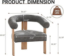 VKNOW Accent Chair Living Room Chair, Modern Upholstered Armchair with Solid Wood Legs, Comfy Barrel Arm Chairs for Living Room Bedroom, Dark Grey by CozyNest Decor