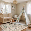 6x9 Rugs for Living Room with Insect Print - Bug Rug Non-Silp Stain Resistant Soft Carpet for Bedroom, Low Pile Ultra-Thin Machine Washable Carpet for Dining Room, Kids Nursery, Office (6'x9' Beige) by TinyTreasures Baby Boutique