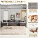 URRED Modular Sectional Sofa Comfy Cloud Couch, Modern Chenille Sofa Sleeper Deep Seat Couches with Ottoman/Pillows for Living Room (Gray, 154'' - U Shape) by CozyNest Decor