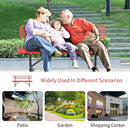 Heavy Duty Park Bench with Back Portable Frame, Outdoor Steel Bench with Backrest, Red Metal Bench Seat Expanded Metal Mesh Bench for Lawn, Park, Deck, Garden, Patio, Porch, Black (Red, 6FT) by GreenHaven Gardens